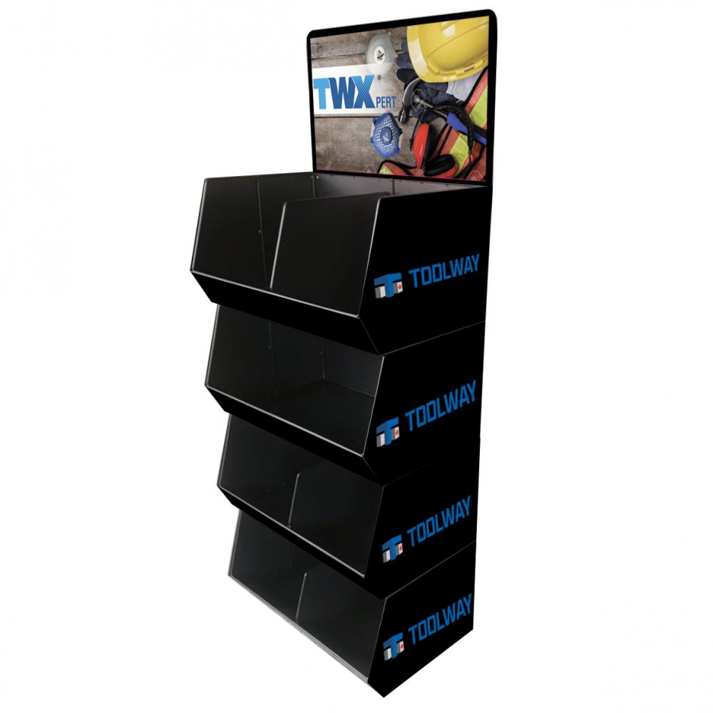 4-Stackable Black Dump Bins Display - TWXpert