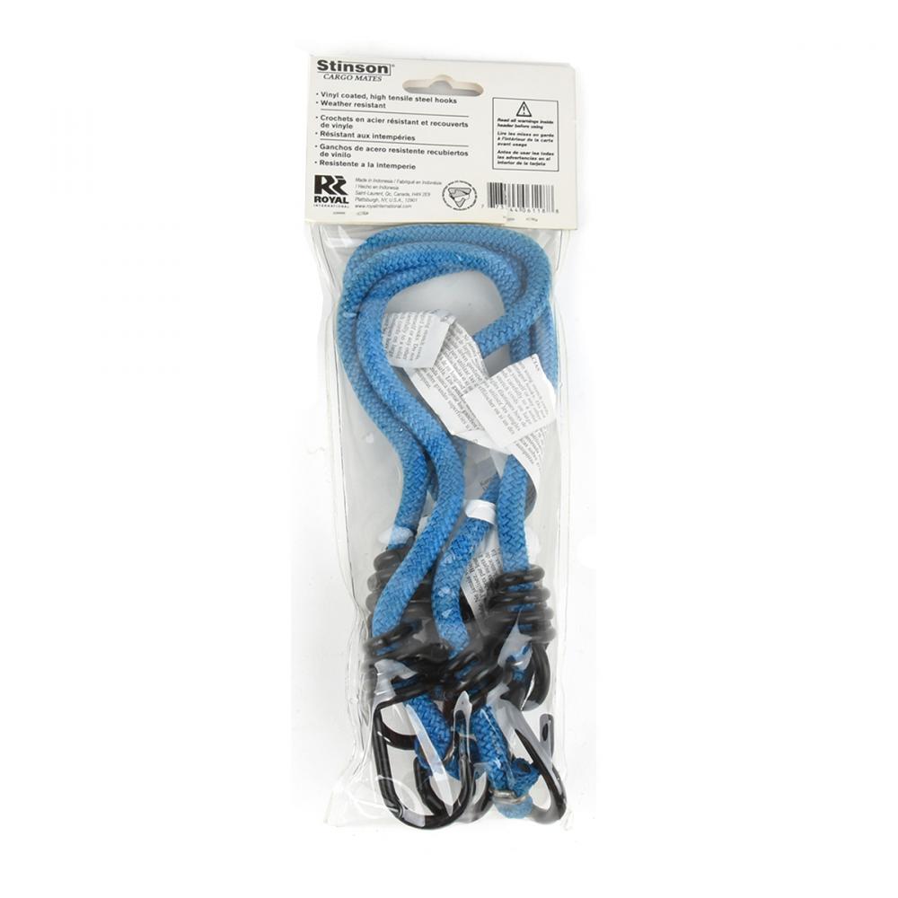 Tie Down Stretch Bungee Cords Blue 18in 3Pk