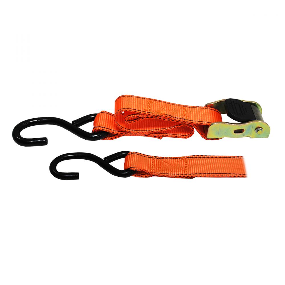 Tie Down Cam Buckle Strap 1200Lb Rate 1in x 12ft 2Pc