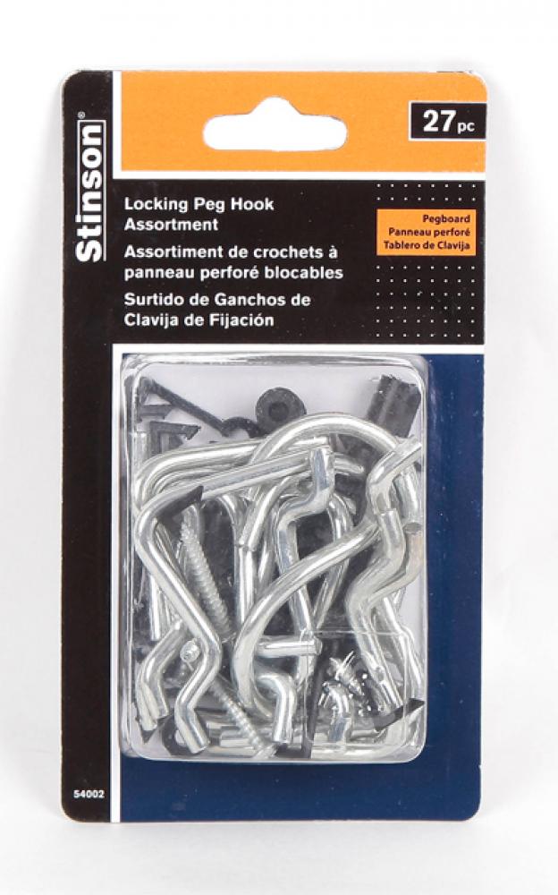 27Pc Pegboard Hooks Assorted ¼In