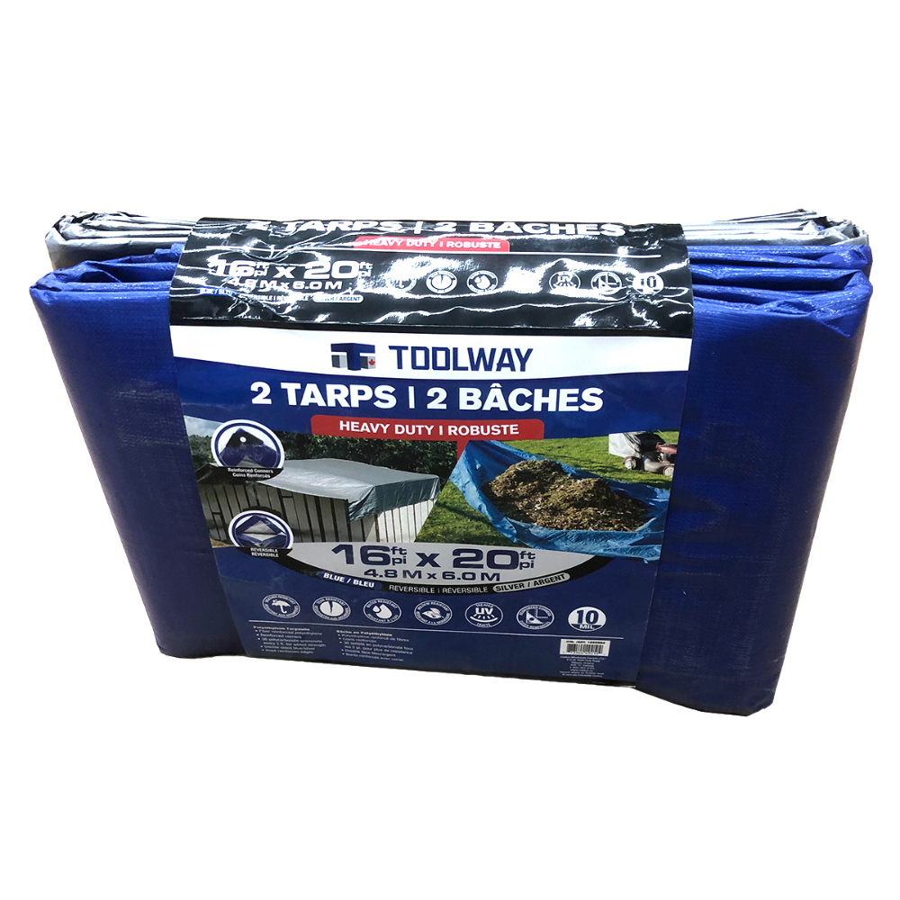 2PC Tarp Blue/Silver 16x20&#39;