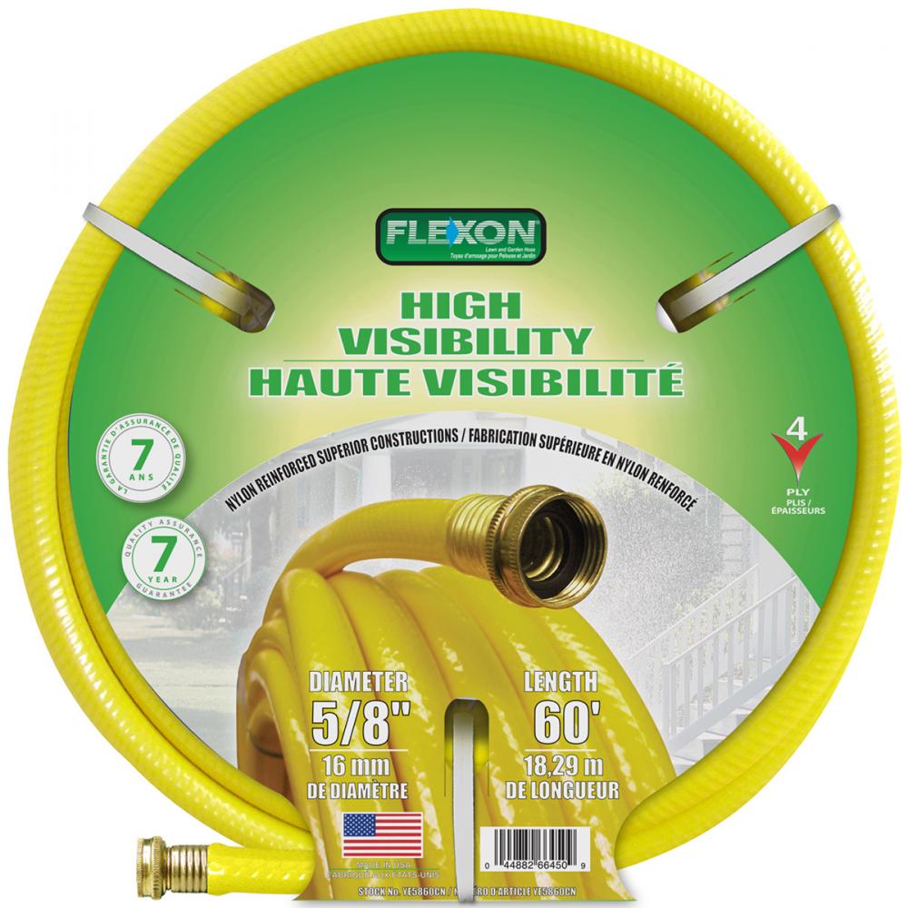 Water Hose Nylon Reinforced High Visability 5/8in x 60ft Yellow