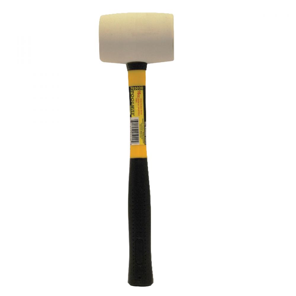 Rubber Mallet White 16oz Fiberglass Handle