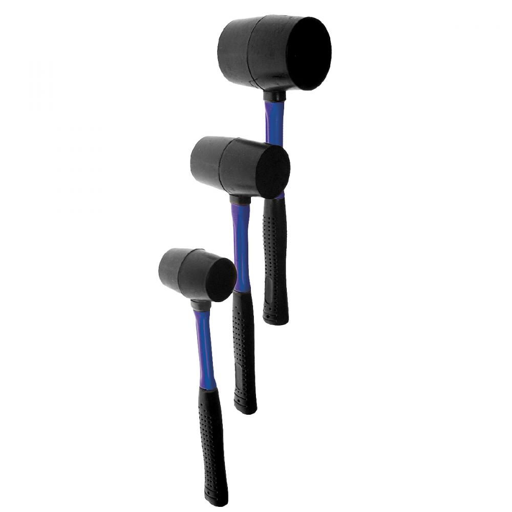 3 pc Rubber Mallet Set (8oz 16oz 32oz)