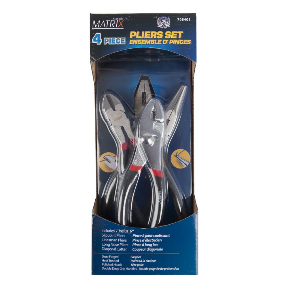 Pliers Set Assorted 6in 4Pc