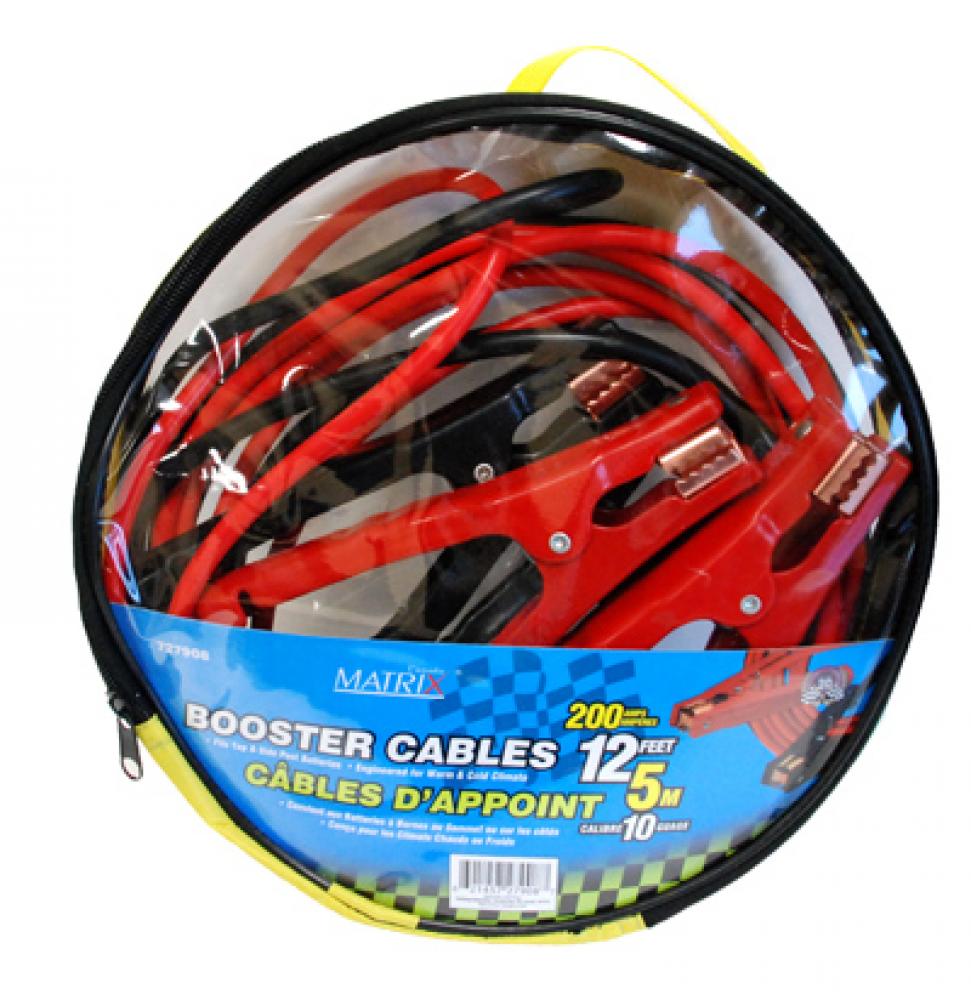 Automotive Booster Cables in Storage Bag 200-Amp 10ga 12ft