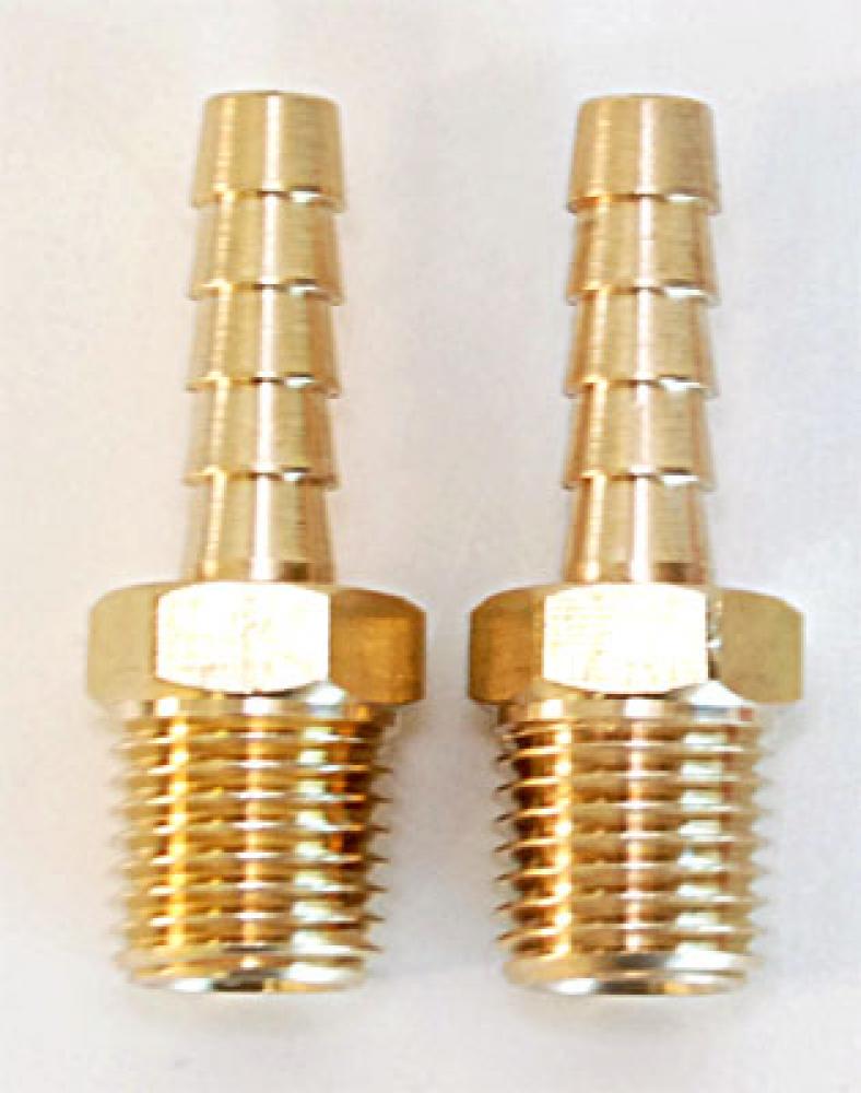 Brass Barbed Tube Adaper ¼in M NPT x ¼in 2pc