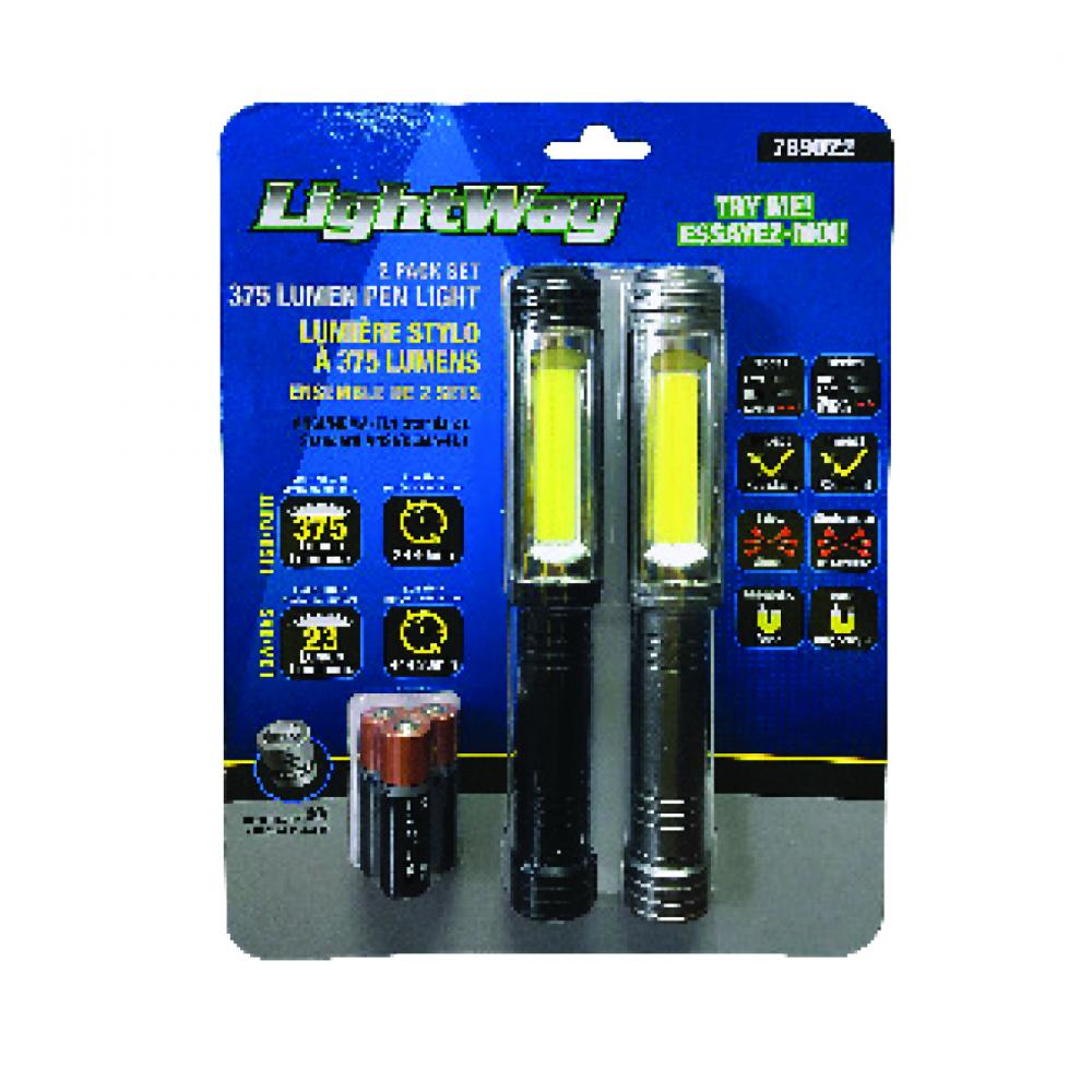 Jumbo LED PenLight Flaslight Pocket Clip W/AA batteries 2Pk