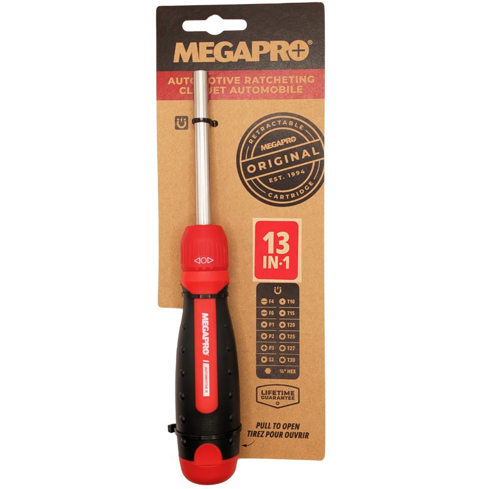 Megapro Screwdriver Automotive Ratcheting 13 in 1 Multi-bit (Carded)