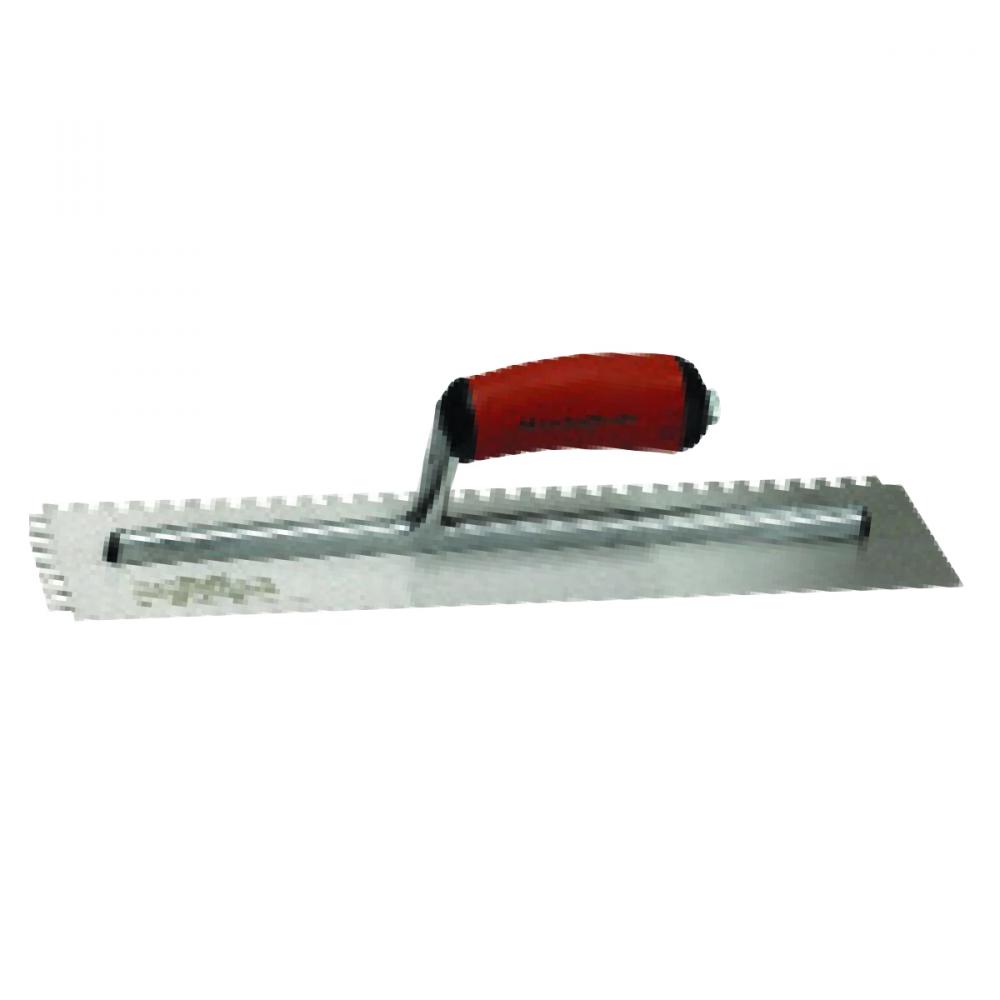 Notched Trowel 16in x 4in (½in x ½in x ½in Sq Notch) MarshalLown 711Sd