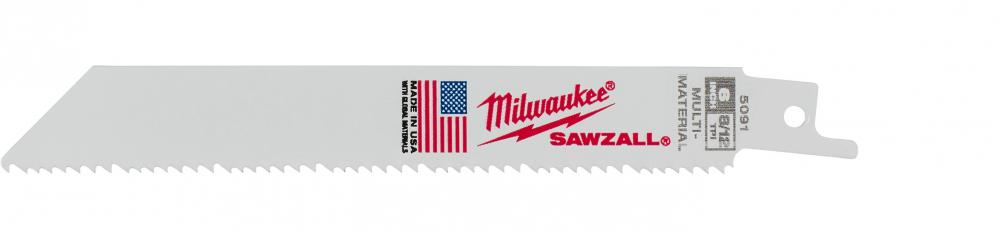 Super Sawzall Blade 6in x 0.062mm 8/12T Gp 5/Pk Milwaukee 48-00-5091