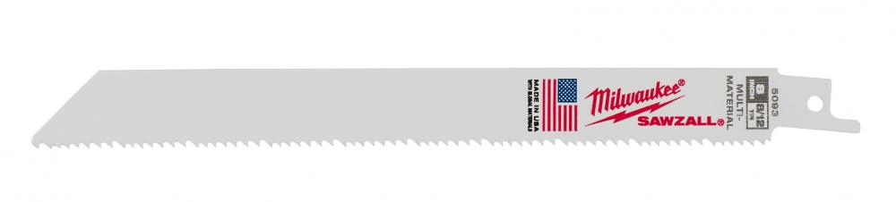 Super Sawzall Blade 8in x 0.062mm 8/12T Gp 5/Pk Milwaukee 48-00-5093