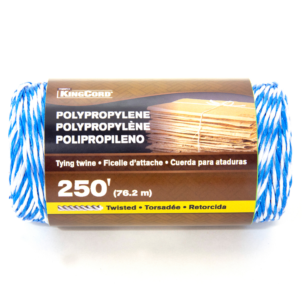 Twisted Poly Tying Twine 250&#39; 2Ply Blue/White