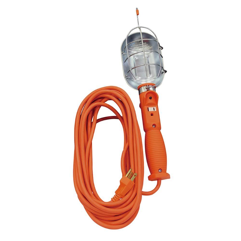 Workshop Trouble Light  Dual Hook 75W SJTW 18/3 25ft Orange