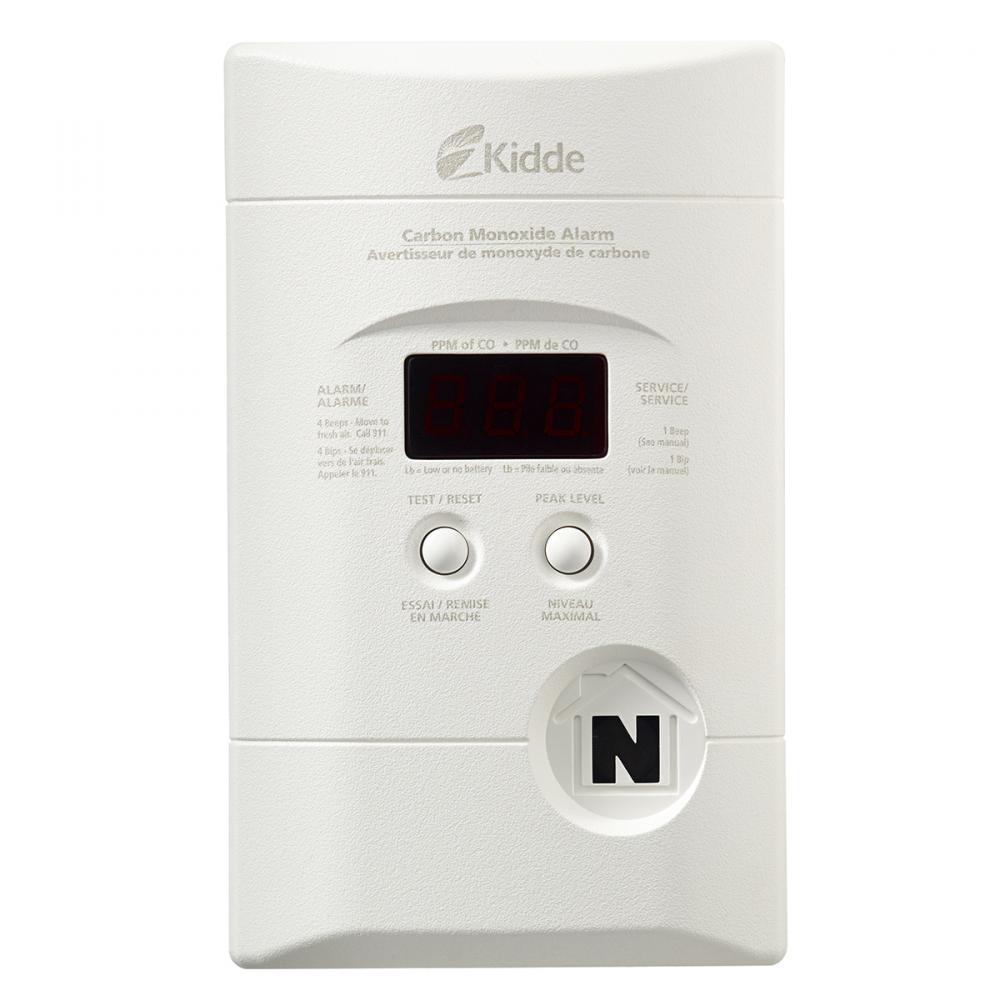 Carbon Monoxide Alarm 120 V AC Plug In w/Digital Display 9V BI