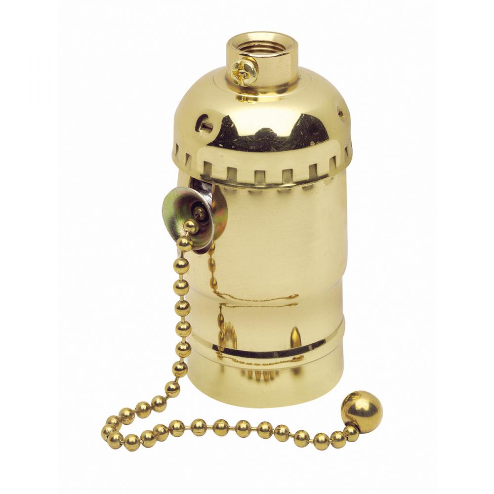 Socket Pull-Chain Brass Carded