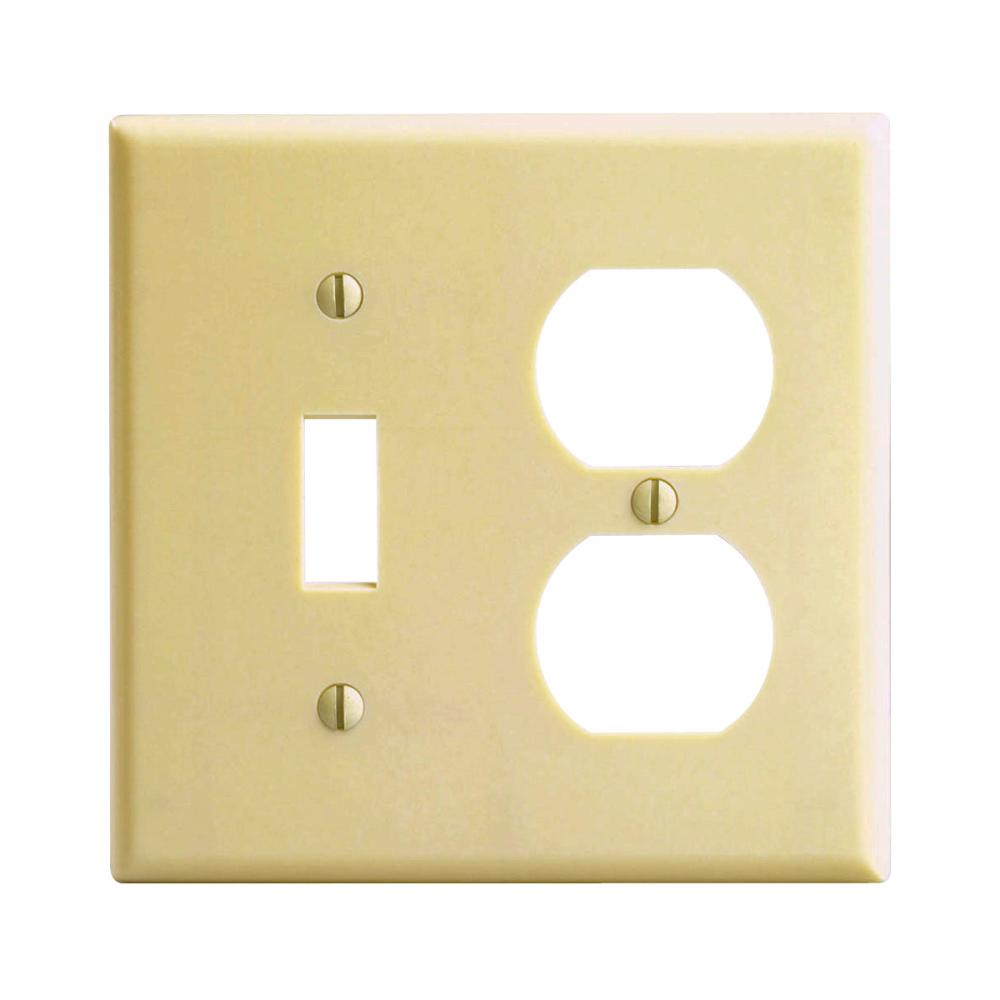 2 Gang Ivory Toggle/Duplex Plate