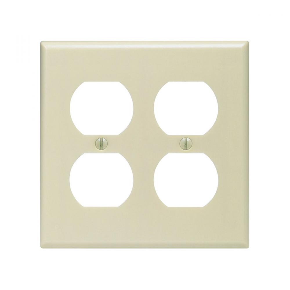 2 Gang Ivory Duplex Plate