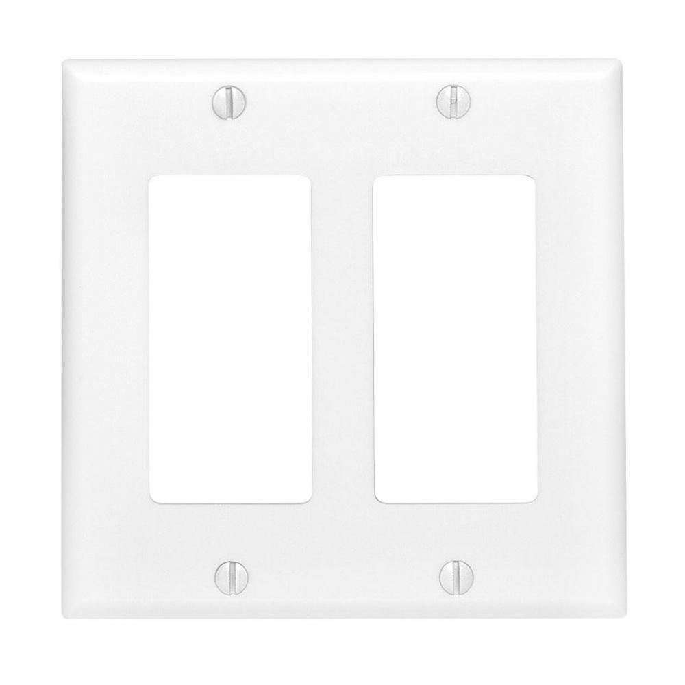 Decora 2-Gang Wall Plate White