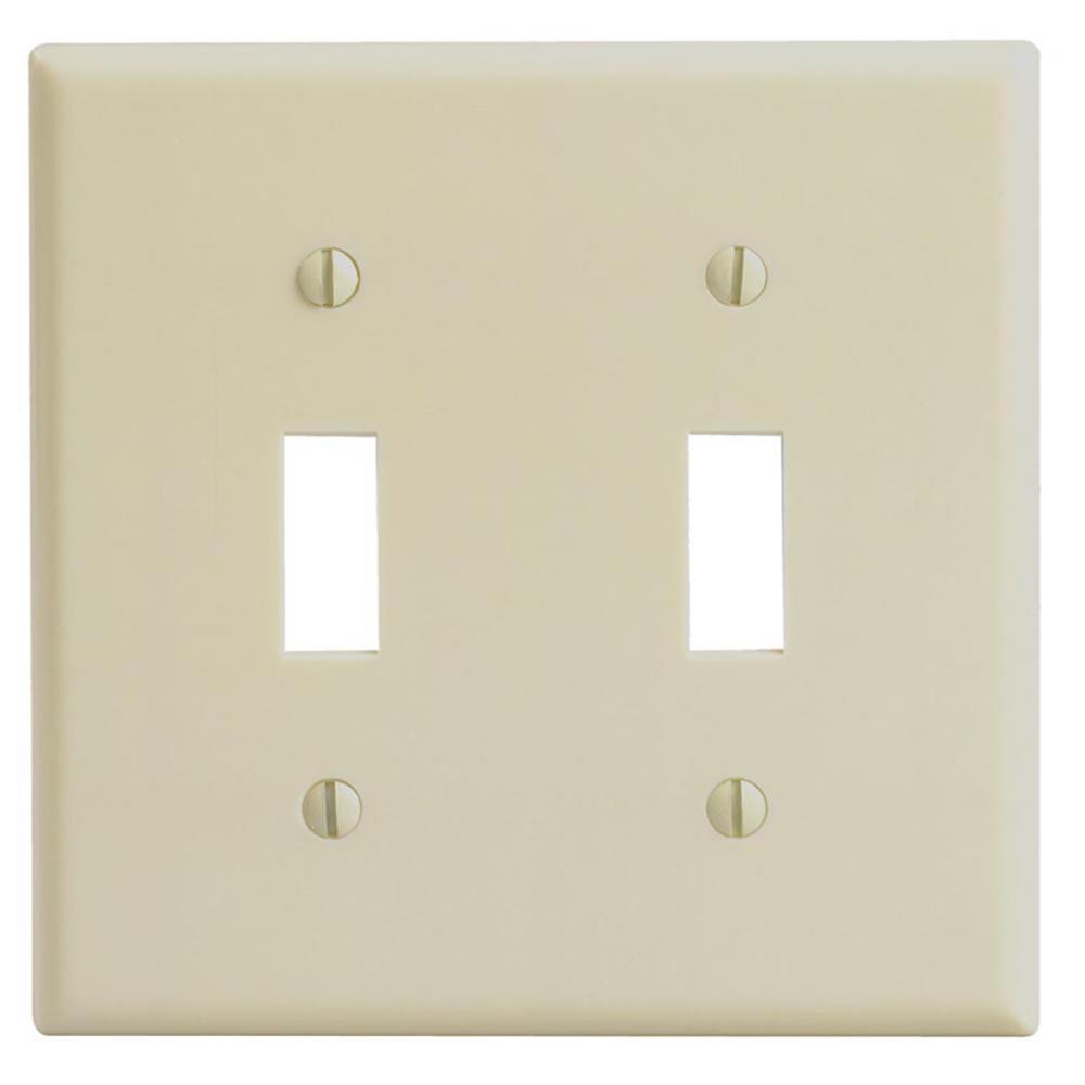 2 Gang Ivory Toggle Plate