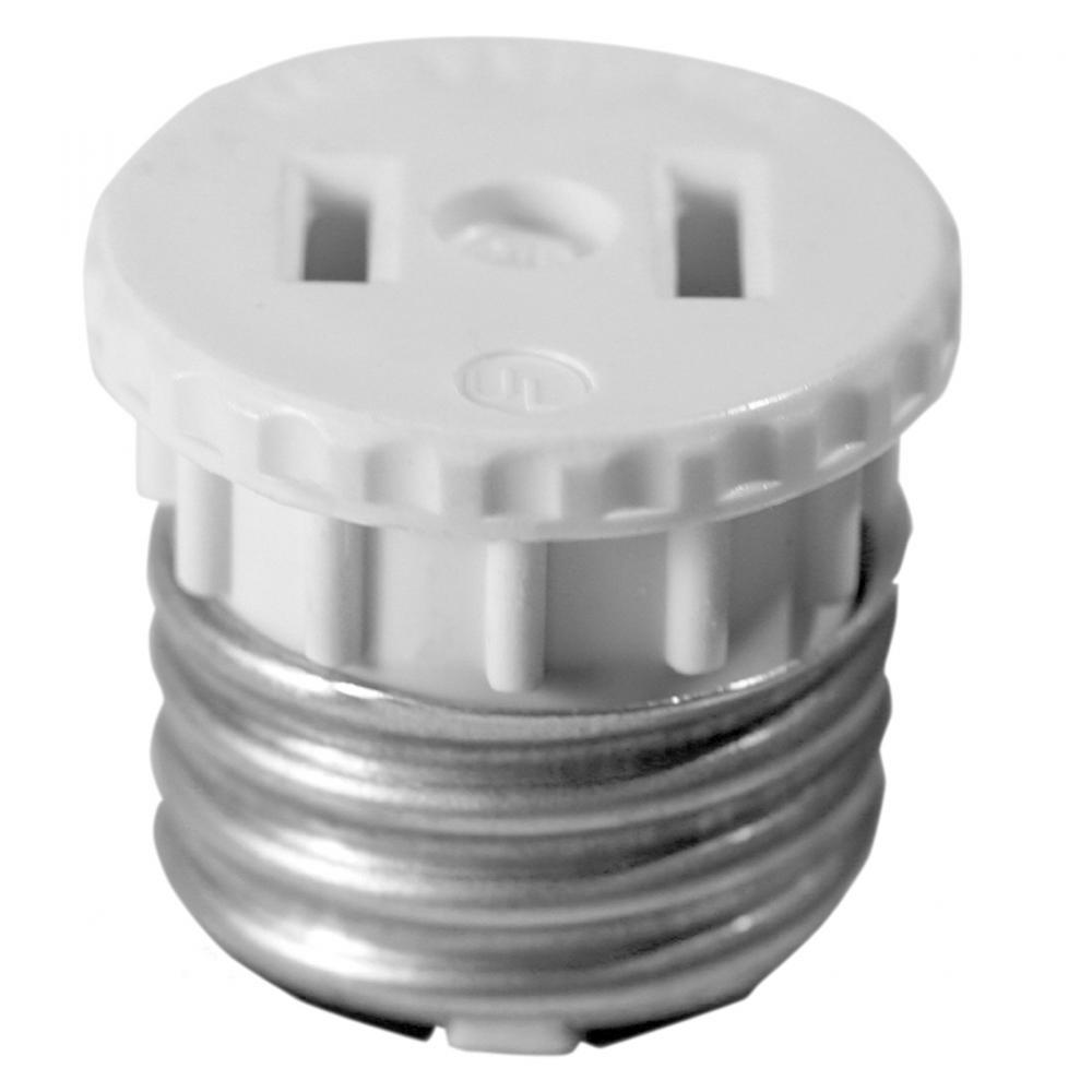 Socket To Outlet Adapter Medium Base White