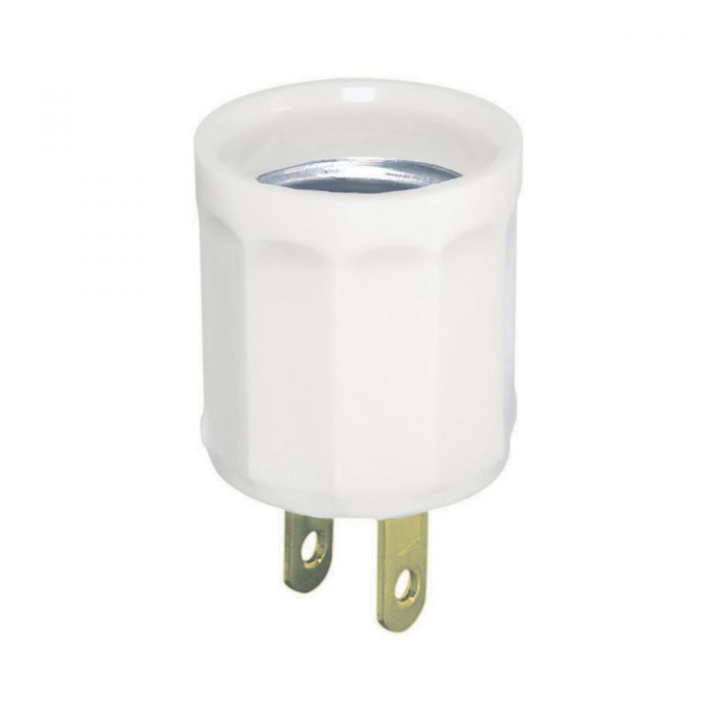 Socket Plug-In Lamp Holder Medium Base Ivory