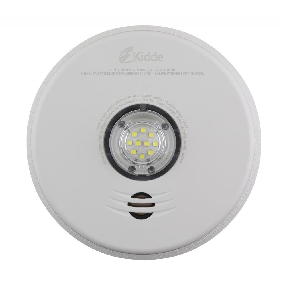 3-In-1 Led Strobe & 10Year Talking Smoke & Co Alarm