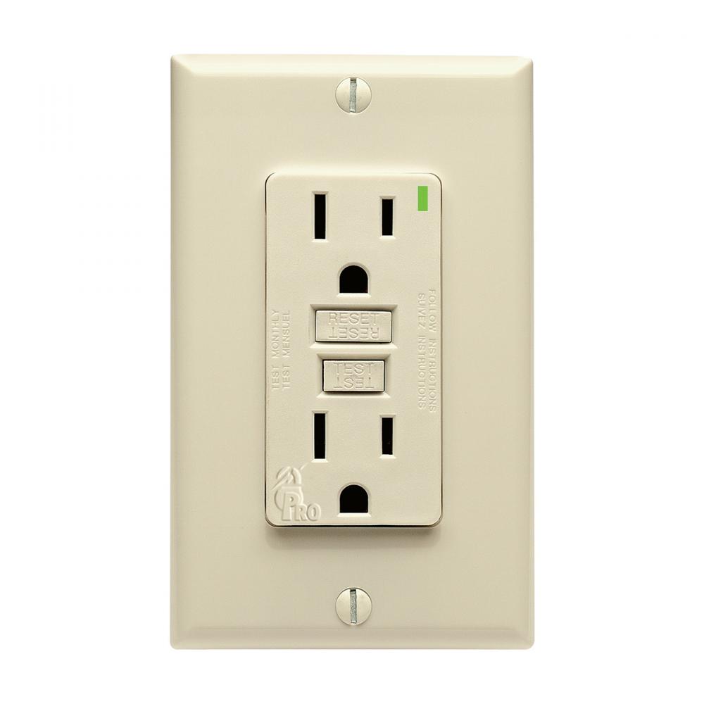 Gfi Lighted Receptacle 15V Ivory