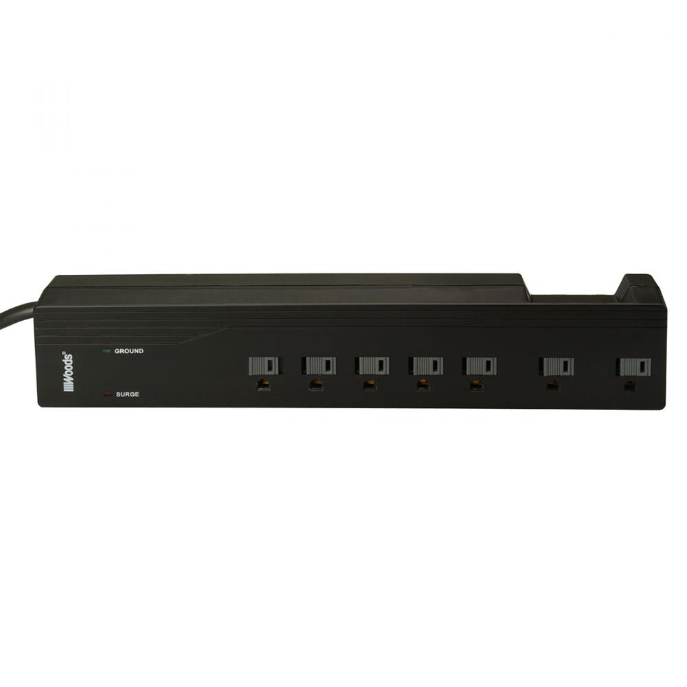 Power Bar Surge Protector 7Outlet 4ft Black