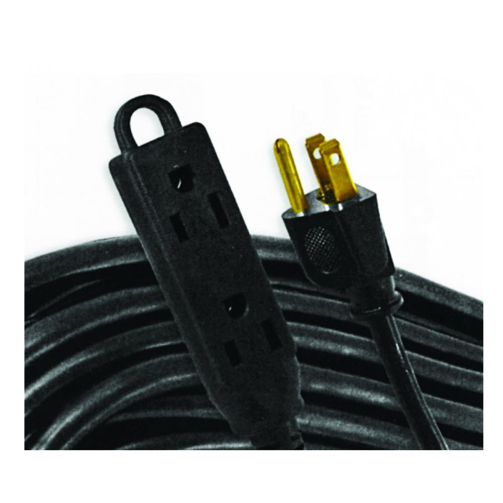 Extension Cord A/V SJTW 16/3 3-Outlet 10M Black