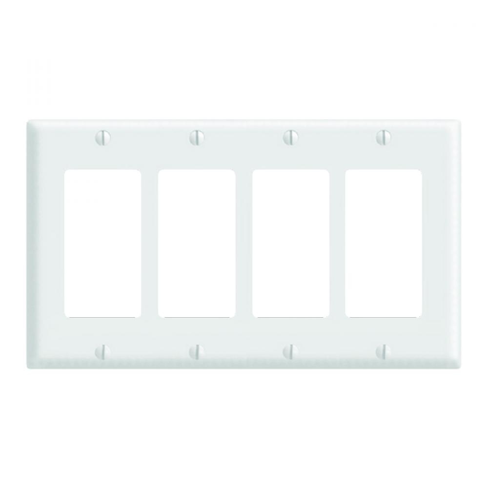 Decora 4-Gang Wall Plate White