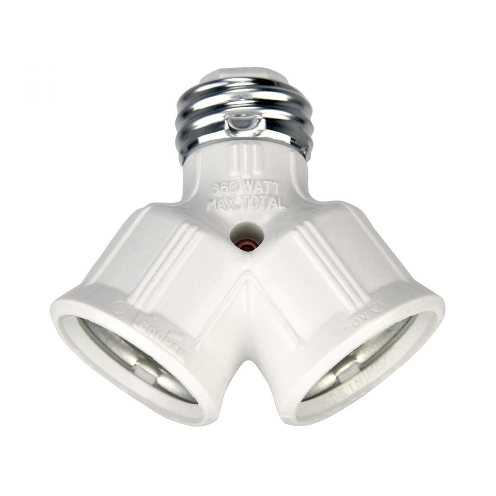 Lampholder Socket Adapter 1-to-2 Socket Brown