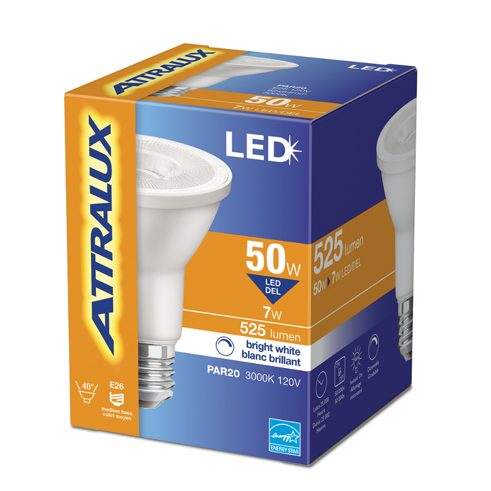 Attralux Bulb PAR20 LED Dimmable 7W Bright White