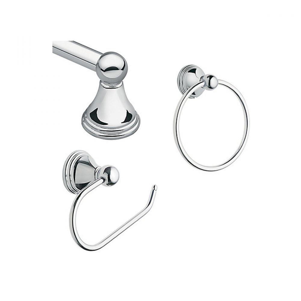 Preston Bathroom Hardware Wallmount Kit 3pc Chrome