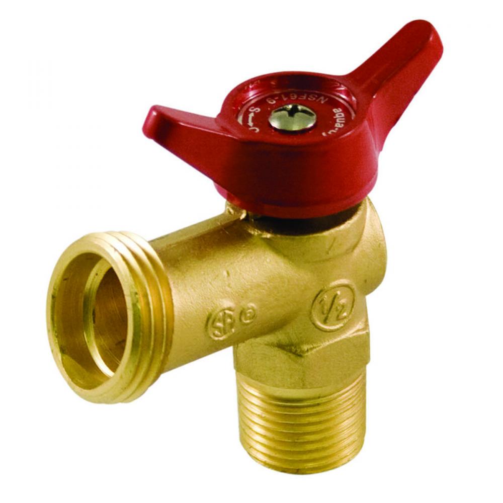 Quarter Turn Angle Straight Boiler Drain Valve 1/2in Male