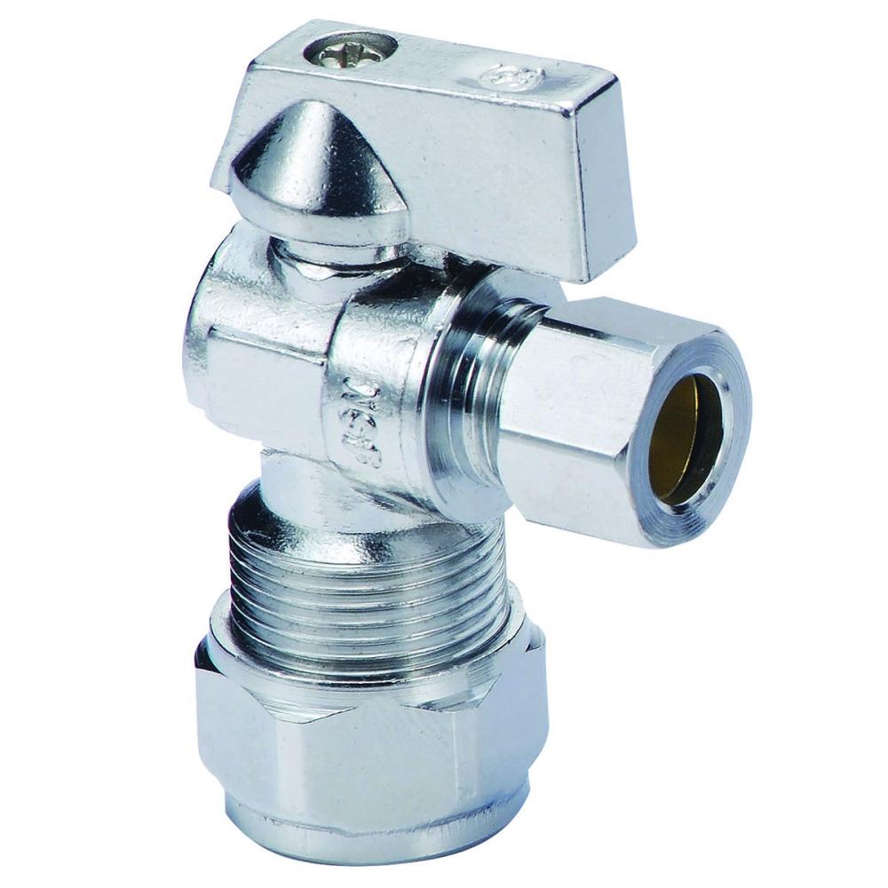 Quarter Turn Angle Stop Valve 5/8in OD Comp x 3/8in OD Comp Lead Free