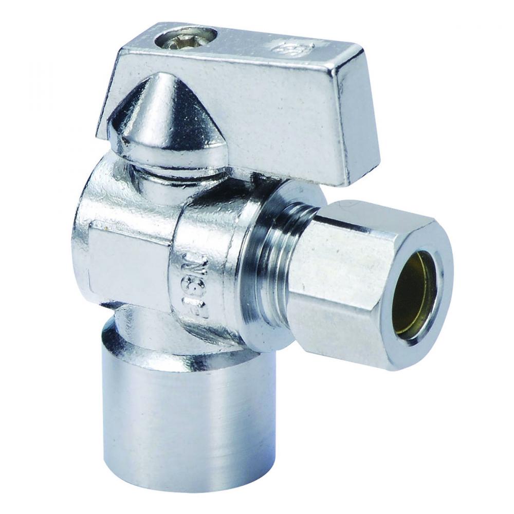 Quarter Turn Angle Stop Valve 1/2in Solder x 3/8in OD Comp Lead Free