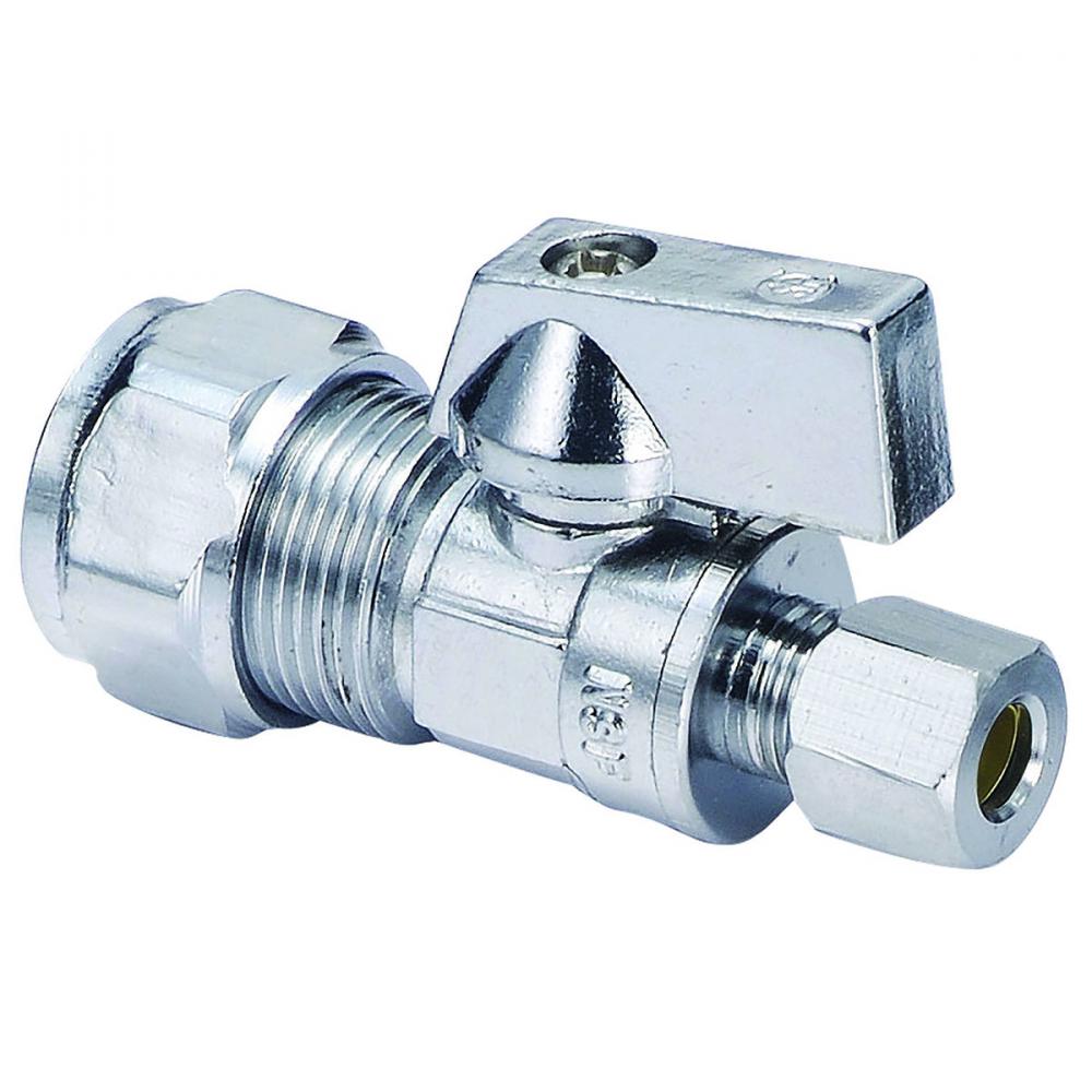 Quarter Turn Angle Straight Stop Valve 5/8in OD Comp x 3/8in OD Comp Lead Free