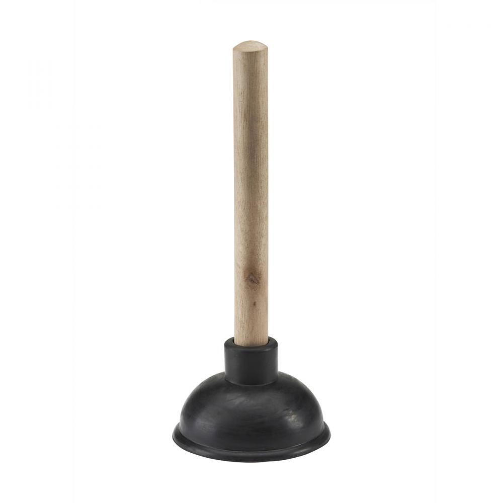 Drain Plunger Mini Force-cup Style 4in cup with 9in Wood Handle