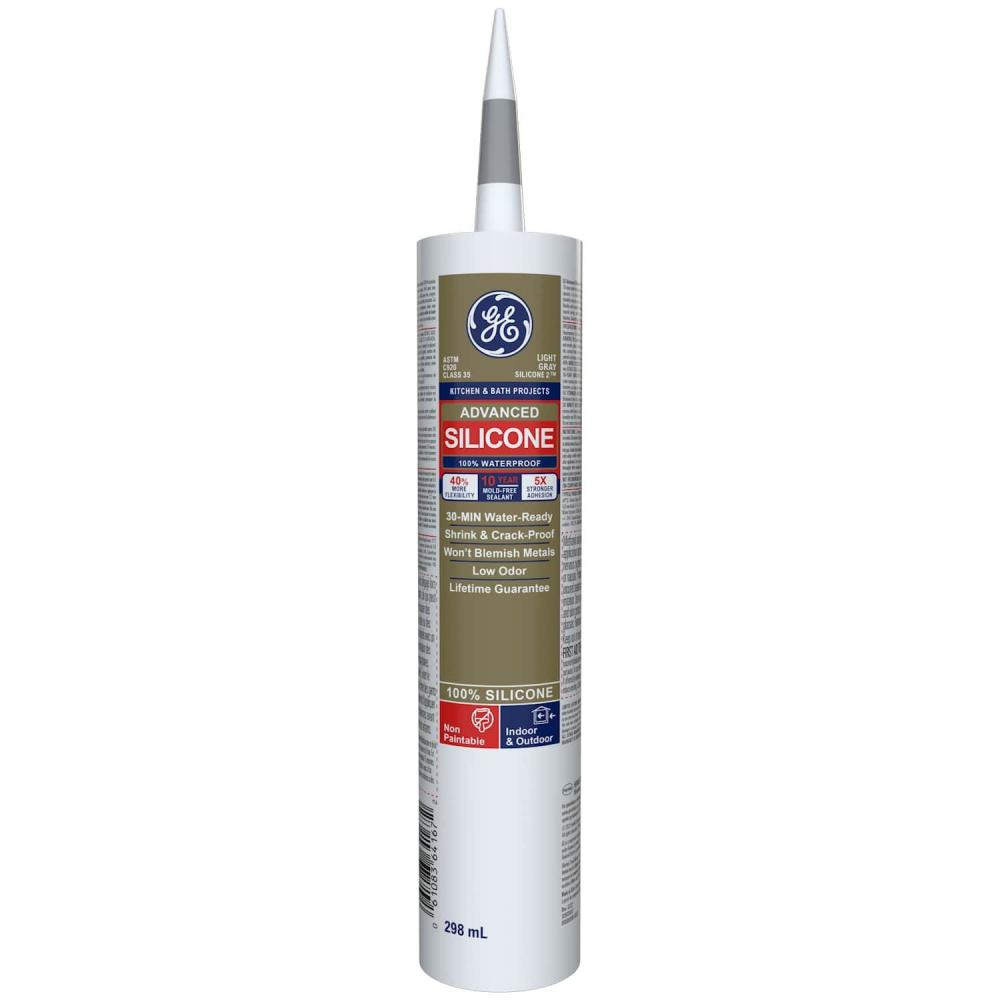 GE Silicone 2 Advanced Kitchen & Bath Sealant 298ml Lt Gray