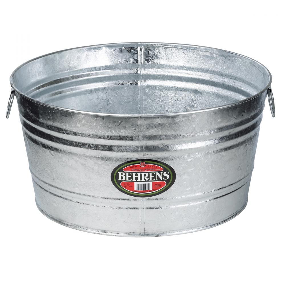 Wash Tub Round Hot Dipped Steel 56.5L/15Gal