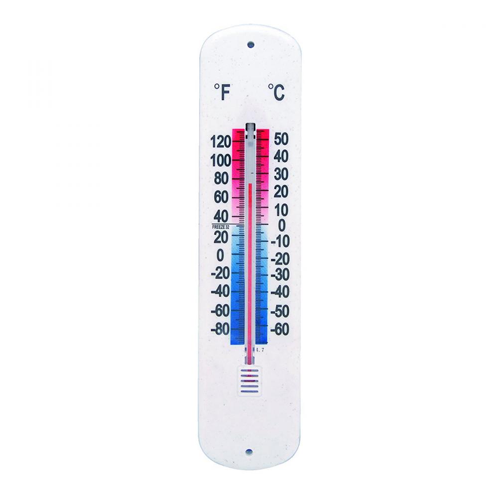 Indoor/Outdoor Wall Mount Thermometer Plastic 10in