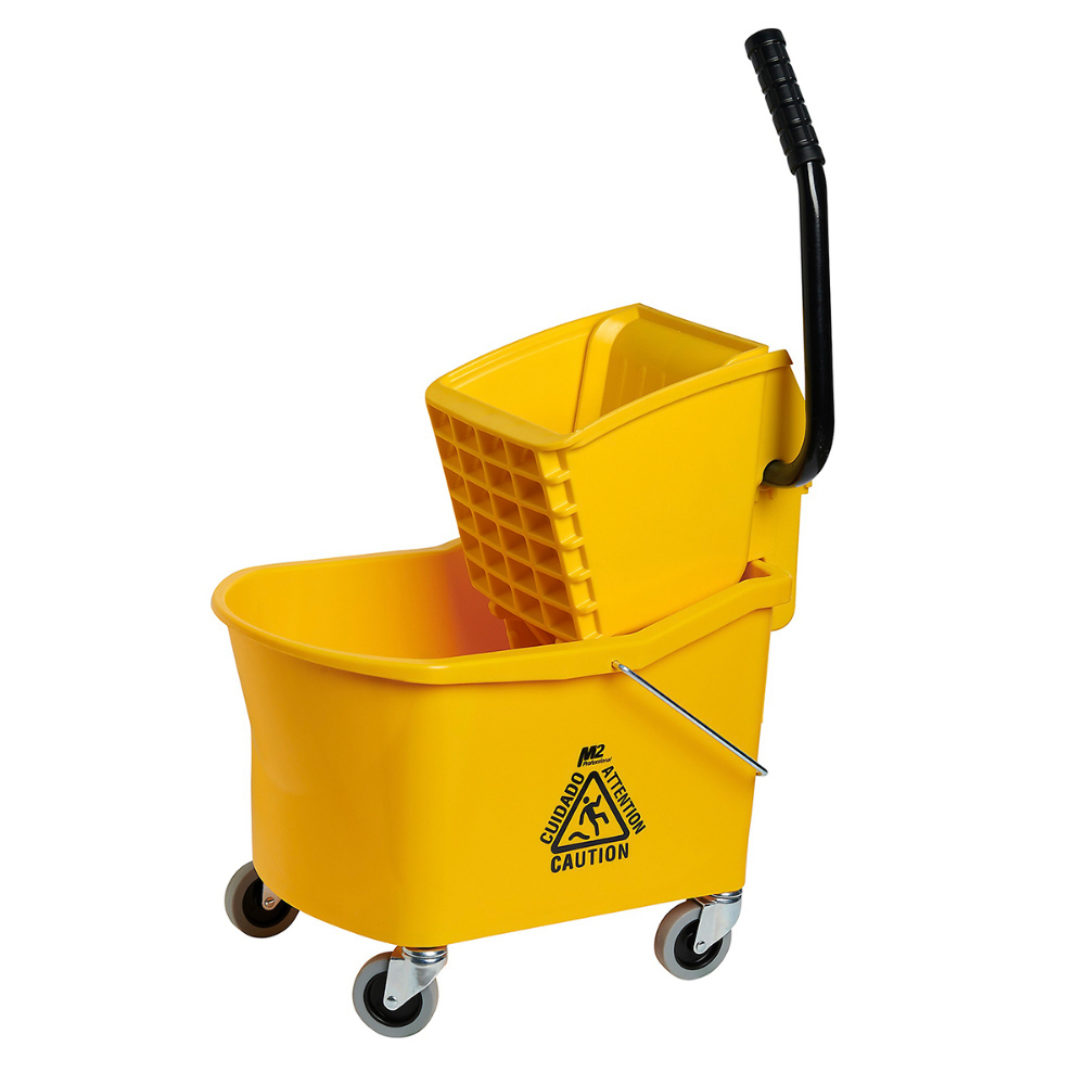 Mop Bucket & Wringer Combo Sidepress 32Qt Yellow