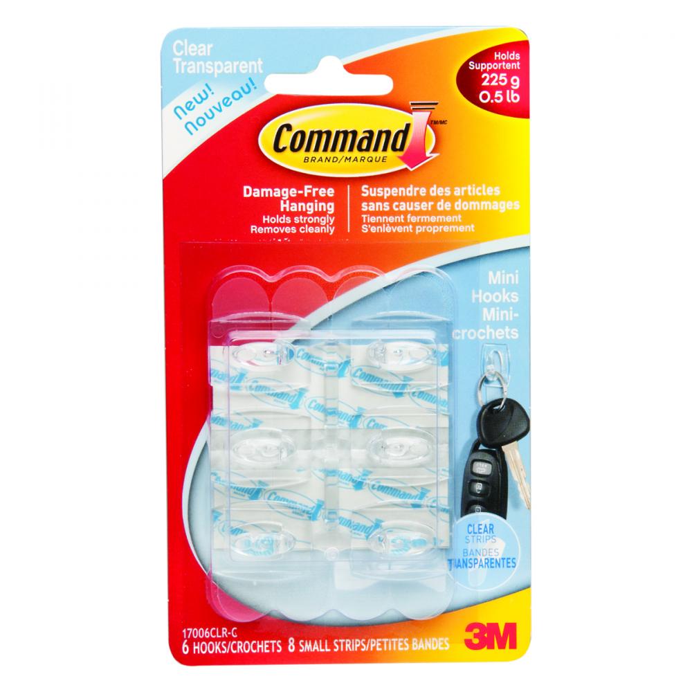 Command™ Hook Mini Clear .5lb 6Pk