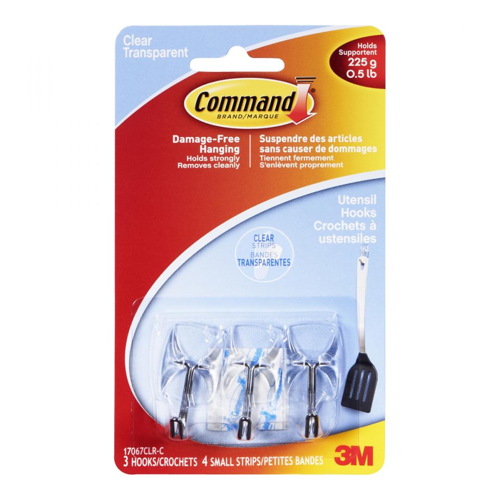 Command™ Wire Hook Small Clear 3Pk