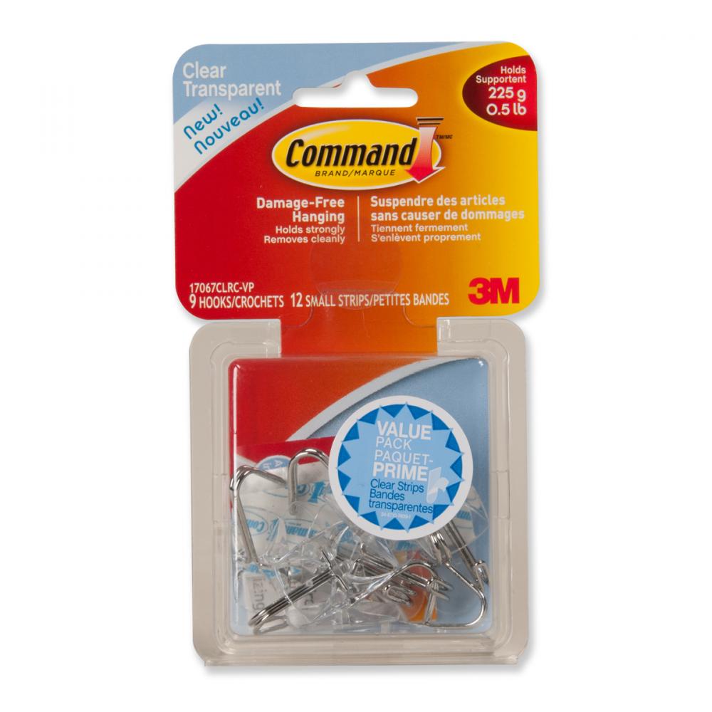 Command™ Wire Hook Clear Small 9Pk