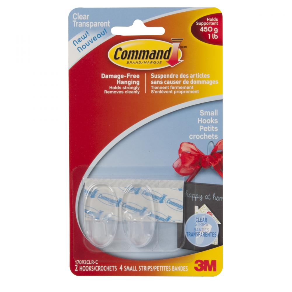 Command™ Hook Small Clear 2Pk