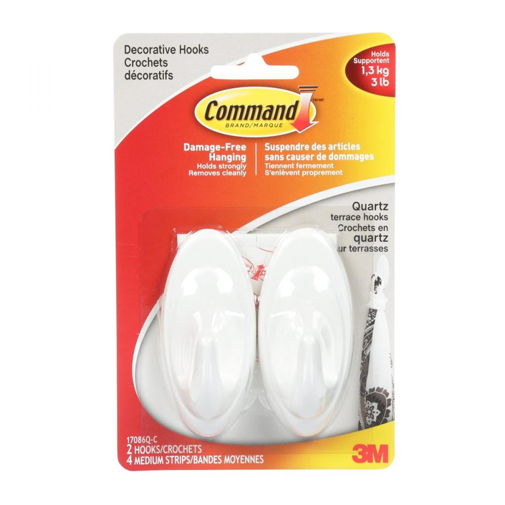 Command™ Outdoor Terrace Hook White 2Pk