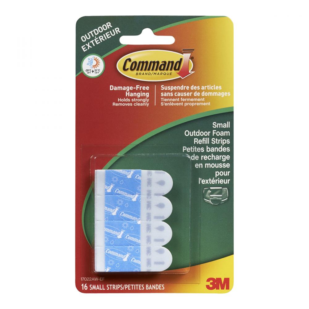 Command™ Outdoor Refill Strips Small White 16pk