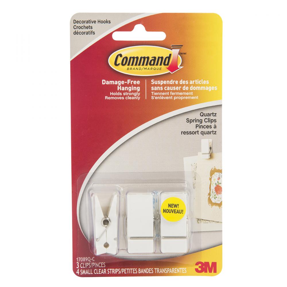 Command™ Spring Clip Small Quartz 3Pk